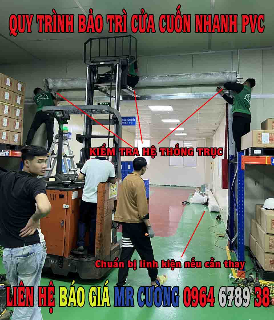 Quy trình bảo trì hệ thống cửa cuốn nhanh pvc
